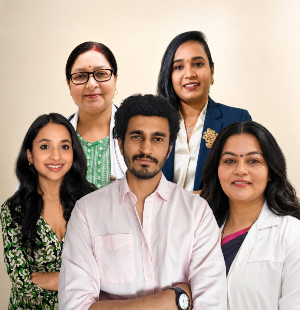 The Mum Sattva expert team — physiotherapist, nutritionist, psychologist, and pediatrician